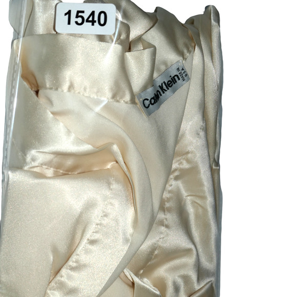 Vintage Calvin Klein Womens Robe One Size Ivory Single Stitch Monogram CK Tunic - Picture 9 of 9